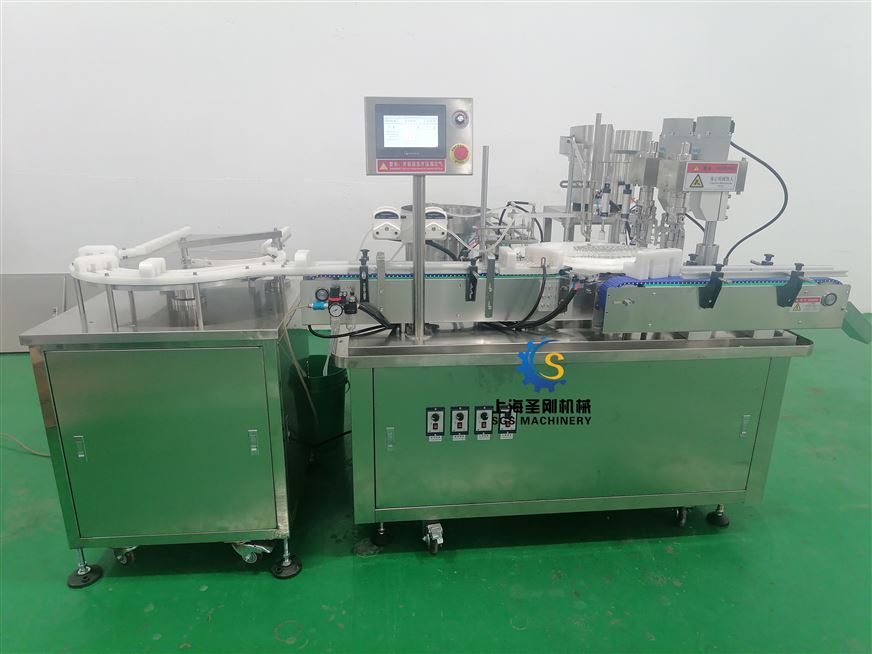 2ml西林瓶精華液灌裝加塞軋蓋機(jī)