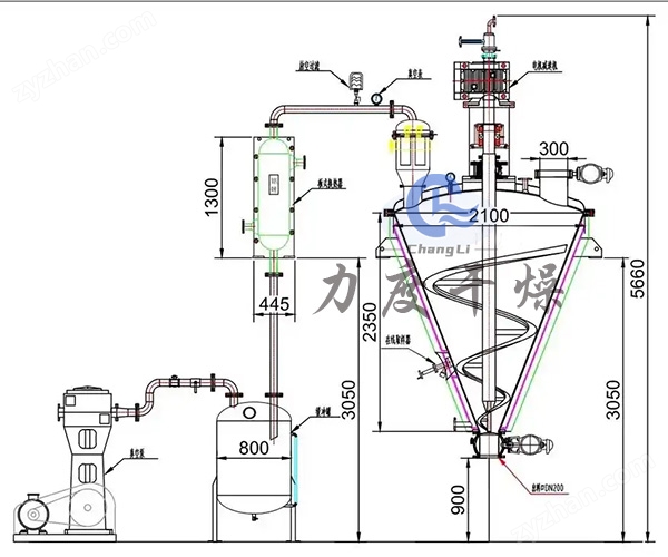 有機顏料單錐螺帶真空干燥機